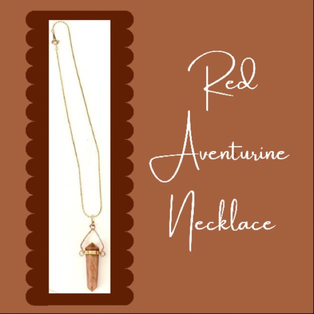 Red Aventurine swivel pendant gemstone necklace